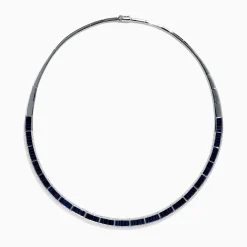 Necklaces & Pendants|Effy Jewelry Royale Bleu 14K White Gold Blue Sapphire and Diamond Necklace