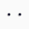 Earrings|Effy Jewelry Royale Bleu 14K White Gold Sapphire u0026 Diamond Stud Earrings, 0.47 TCW