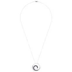 Necklaces & Pendants|Effy Jewelry Royale Bleu 14K White Gold Sapphire u0026 Diamond Wave Pendant, 0.49 TCW