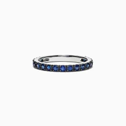 Rings|Effy Jewelry Royale Bleu 14K White Gold Blue Sapphire Band Ring, 0.99 TCW
