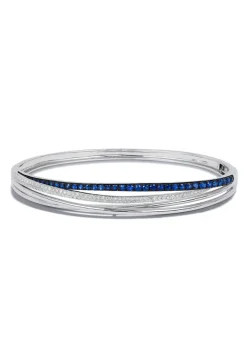 Bracelets|Effy Jewelry Royale Bleu 14K White Gold Blue Sapphire u0026 Diamond Bangle, 1.47 TCW