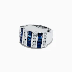 Rings|BH Multi Royale Bleu 14K White Gold Sapphire and Diamond Ring, 2.04 TCW