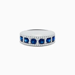 Rings|Effy Jewelry Royale Bleu 14K White Gold Sapphire and Diamond Ring, 1.66 TCW