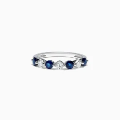 Rings|BH MULTI Royale Bleu 14K White Gold Blue Sapphire and Diamond Ring, 0.96 TCW