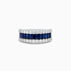 Rings|Effy Jewelry Royale Bleu 14K White Gold Blue Sapphire and Diamond Ring