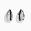 Earrings|Effy Jewelry Royale Bleu 14K White Gold Blue Sapphire u0026 Diamond Earrings, 0.62 TCW