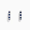 Earrings|BH Multi Royale Bleu 14K White Gold Sapphire and Diamond Hoop Earrings