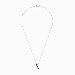 Necklaces & Pendants|Effy Jewelry Royale Bleu 14K White Gold Blue Sapphire and Diamond Pendant, 0.26 TCW