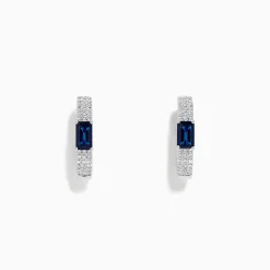 Earrings|BH Multi Royale Bleu 14K White Gold Sapphire and Diamond Earrings