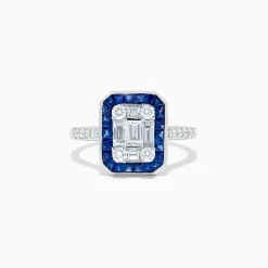 Rings|BH Multi Royale Bleu 14K White Gold Blue Sapphire and Diamond Deco Ring