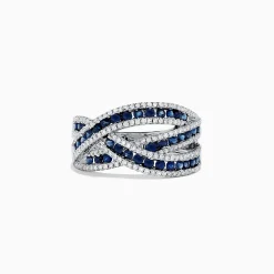 Rings|BH Multi Royale Bleu 14K White Gold Sapphire and Diamond Ring, 1.43 TCW