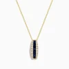 Necklaces & Pendants|Effy Jewelry Royale Bleu 14K Yellow Gold Blue Sapphire and Diamond Pendant