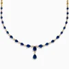 Necklaces & Pendants|Effy Jewelry Royale Bleu 14K Yellow Gold Blue Sapphire and Diamond Necklace