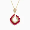 Necklaces & Pendants|Effy Jewelry Ruby Royal Yellow Gold Ruby and Diamond Statement Pendant, 4.88 TCW