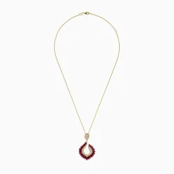 Necklaces & Pendants|Effy Jewelry Ruby Royal Yellow Gold Ruby and Diamond Statement Pendant, 4.88 TCW