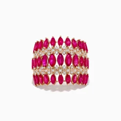 Rings|Effy Jewelry Ruby Royale 14K Rose Gold Ruby and Diamond Ring