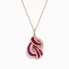 Necklaces & Pendants|BH Multi Ruby Royale 14K Rose Gold Ruby and Diamond Intertwined Pendant, 2.83 TCW