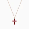 Necklaces & Pendants|BH Multi Ruby Royale 14K Rose Gold Ruby and Diamond Cross Pendant