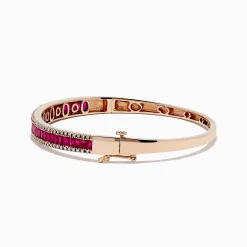Bracelets|Effy Jewelry Ruby Royale 14K Rose Gold Ruby and Diamond Bangle, 3.93 TCW