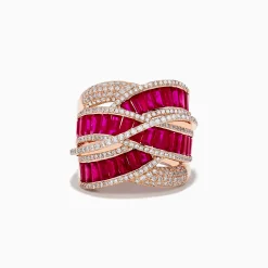 Rings|Effy Jewelry Ruby Royale 14K Rose Gold Ruby and Diamond Cocktail Ring