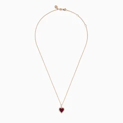 Necklaces & Pendants|Effy Jewelry Ruby Royale 14K Rose Gold Ruby and Diamond Heart Pendant