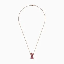 Necklaces & Pendants|Effy Jewelry Ruby Royale 14K Rose Gold Ruby Diamond Bow Pendant, 1.94 TCW