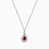 Necklaces & Pendants|Effy Jewelry Ruby Royale 14K Two Tone Gold Pear Shaped Ruby Pendant, 0.68 TCW