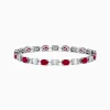 Bracelets|Effy Jewelry Ruby Royale 14K White Gold Ruby and Diamond Tennis Bracelet