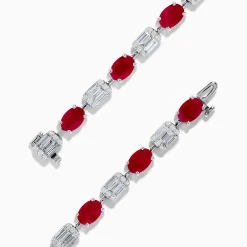 Bracelets|Effy Jewelry Ruby Royale 14K White Gold Ruby and Diamond Tennis Bracelet