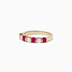 Rings|BH Multi Ruby Royale 14K Yellow Gold Ruby and Diamond Band, 0.82 TCW