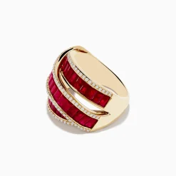 Rings|Effy Jewelry Ruby Royale 14K Yellow Gold Ruby and Diamond Ring