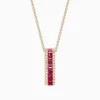 Necklaces & Pendants|Effy Jewelry Ruby Royale 14K Yellow Gold Princess Cut Ruby Pendant, 1.17 TCW