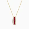 Necklaces & Pendants|Effy Jewelry Ruby Royale 14K Yellow Gold Ruby and Diamond Pendant