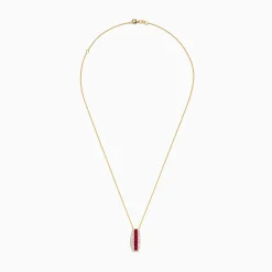 Necklaces & Pendants|Effy Jewelry Ruby Royale 14K Yellow Gold Ruby and Diamond Pendant