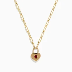 Necklaces & Pendants|Effy Jewelry Ruby Royale 14K Yellow Gold Ruby Heart Locket Necklace