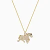 Necklaces & Pendants|Effy Jewelry Safari 14K Yellow Gold and Diamond Horse Pendant