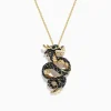 Necklaces & Pendants|BH Multi Safari 14K Yellow Gold Black and White Diamond Dragon Pendant