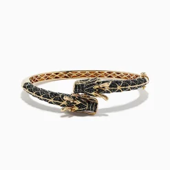 Bracelets|BH Multi Safari 14K Yellow Gold Black Diamond Dragon Bangle