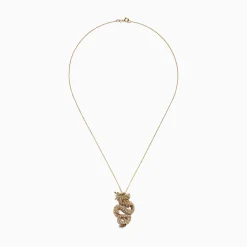 Necklaces & Pendants|Effy Jewelry Safari 14K Yellow Gold Diamond Dragon Pendant, 0.59 TCW