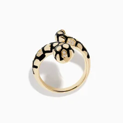 Rings|Effy Jewelry Safari 14K Yellow Gold Diamond and Enamel Ring