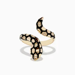 Rings|Effy Jewelry Safari 14K Yellow Gold Diamond and Enamel Ring