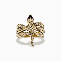 Rings|BH Multi Safari 14K Yellow Gold Diamond Snake Ring