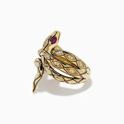 Rings|BH Multi Safari 14K Yellow Gold Diamond Snake Ring