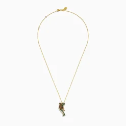 Necklaces & Pendants|Effy Jewelry Safari 14K Yellow Gold Diamond, Citrine and Tsavorite Lizard Pendant