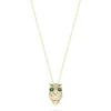 Necklaces & Pendants|Effy Jewelry Safari 14K Yellow Gold Emerald and Diamond Owl Pendant, 0.18 TCW