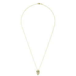 Necklaces & Pendants|Effy Jewelry Safari 14K Yellow Gold Emerald and Diamond Owl Pendant, 0.18 TCW