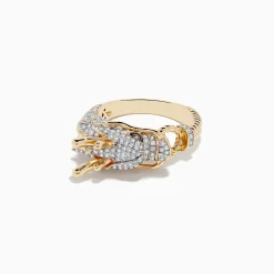 Rings|BH Multi Safari 14K Yellow Gold Espresso and White Diamond Dragon Ring