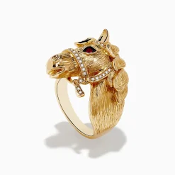 Rings|Effy Jewelry Safari 14k Yellow Gold Horse Diamond Ring