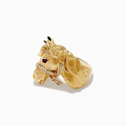 Rings|Effy Jewelry Safari 14k Yellow Gold Horse Diamond Ring