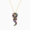Necklaces & Pendants|Effy Jewelry Safari 14K Yellow Gold Multi Sapphire and Diamond Snake Pendant